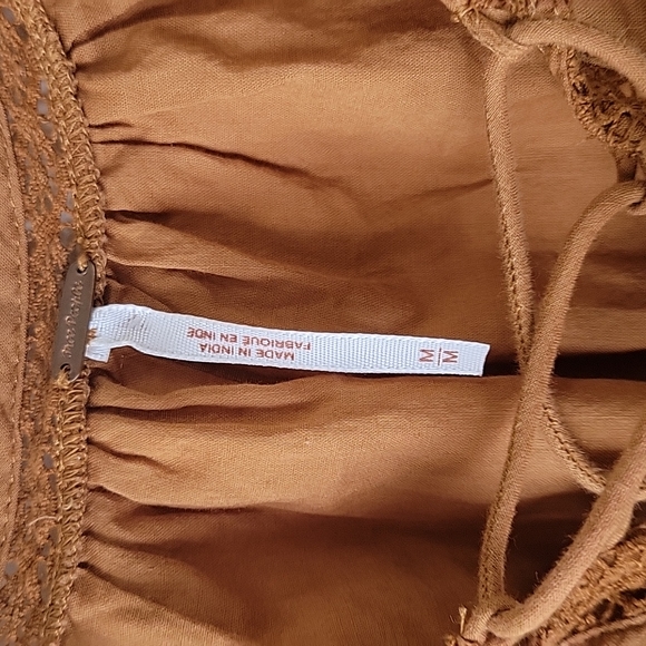 Free People women's short sleeve boho crop top size medium - Picture 3 of 11